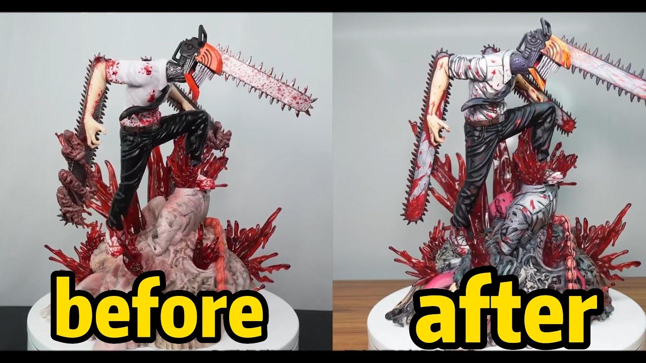 Repainted Chainsaw Man Statue