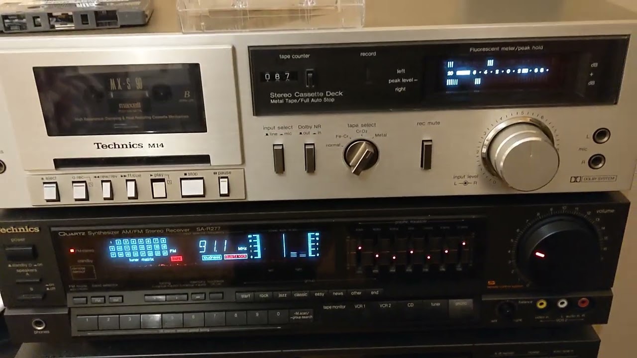 Technics M14 2 head single stereo cassette deck with dolby and Metal tape capability