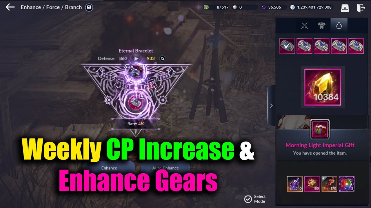 Black Desert Mobile Weekly CP Increase & Enhance Gears