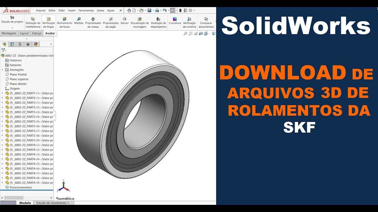SOLIDWORKS | BAIXANDO O 3D DE ROLAMENTOS DA SKF #solidworks