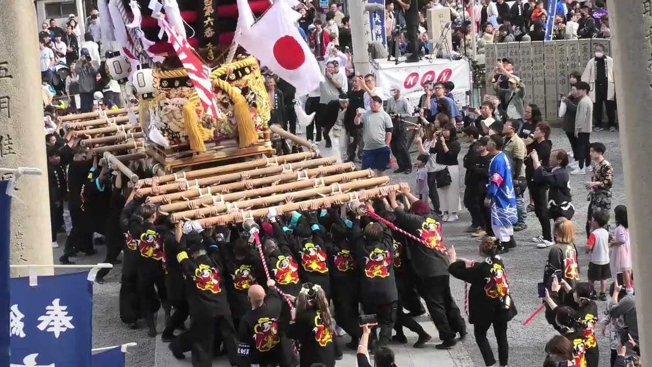 祭りと言えば太鼓台　各太鼓台宮入奉納　２０２４宇多津秋祭り宇夫階神社