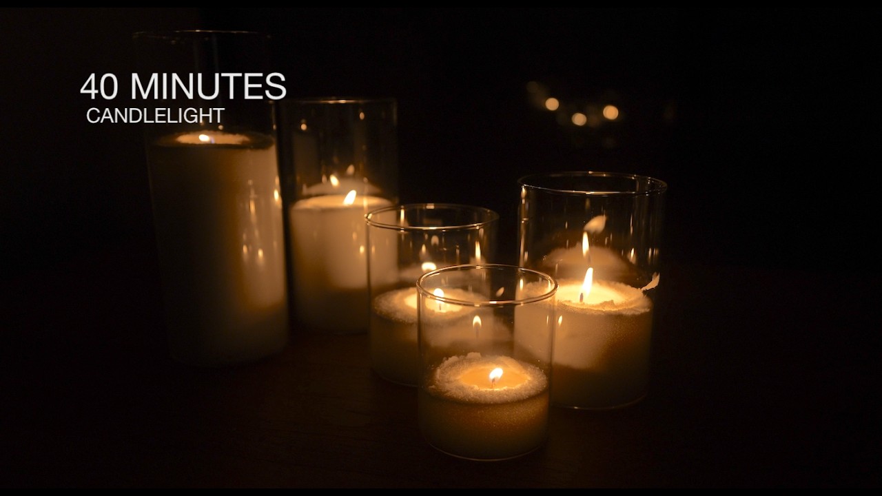 40 Minutes Candlelight for Sleep (4K) | No Music | Relaxing Night Ambience
