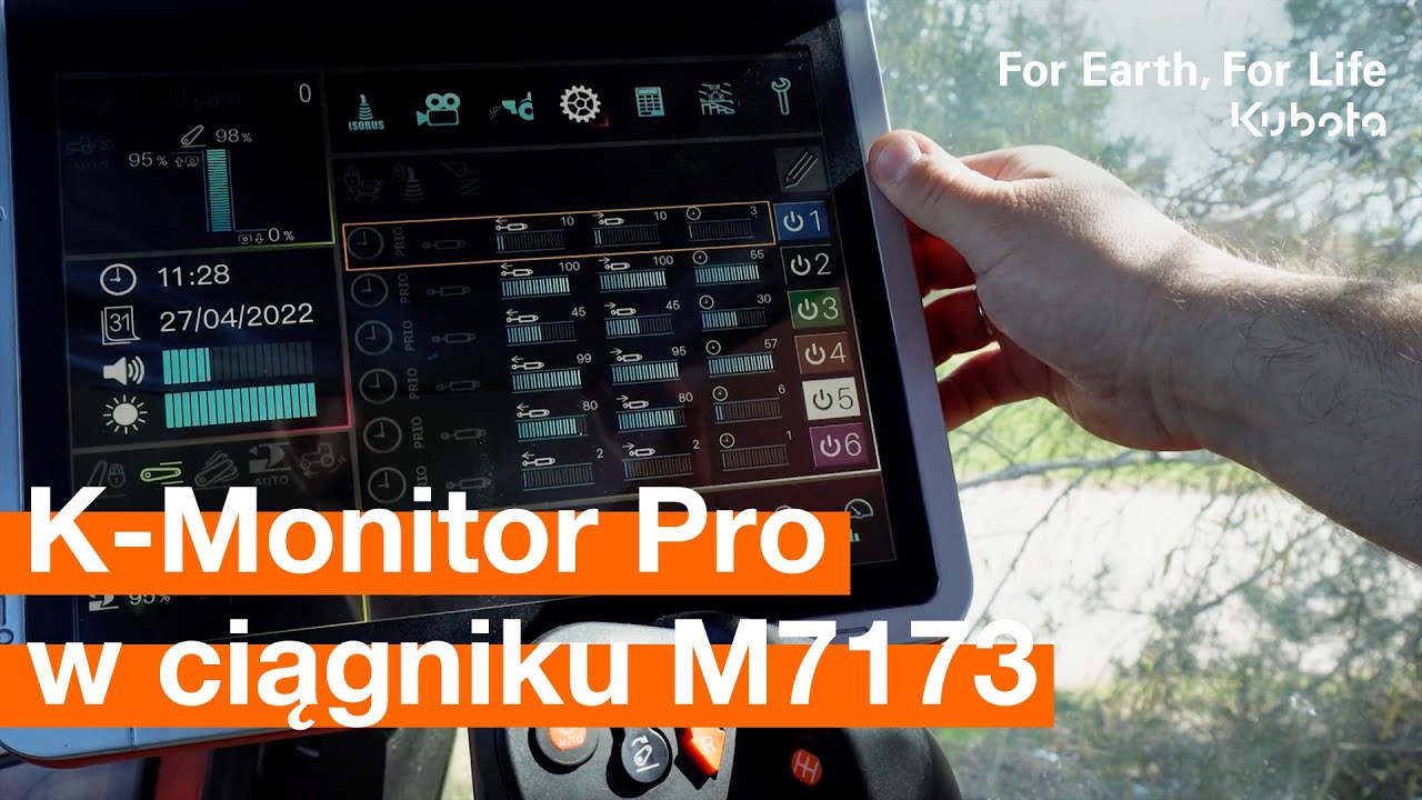 Zobacz prezentację K-Monitora Pro z ciągnika Kubota M7173 Premium