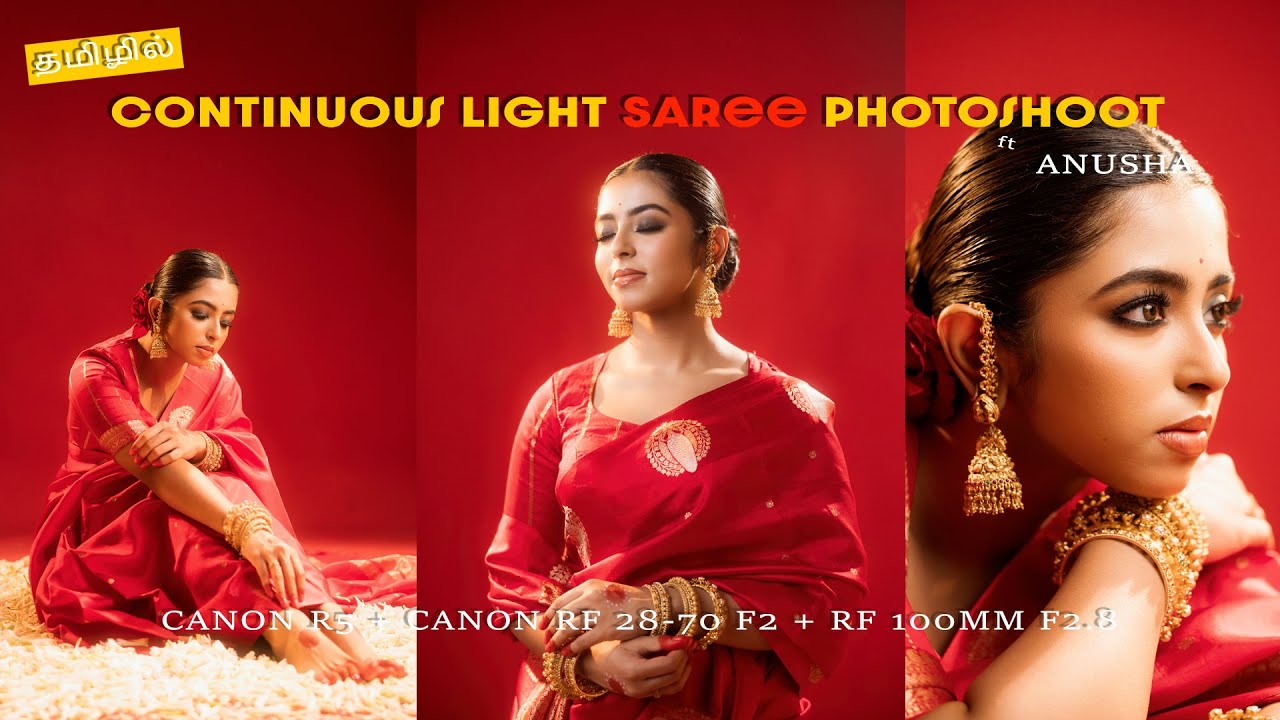 Continuous Light Saree Shoot | Chennai Saree Shoot #lightsetup #canon #saree #photography #tamil