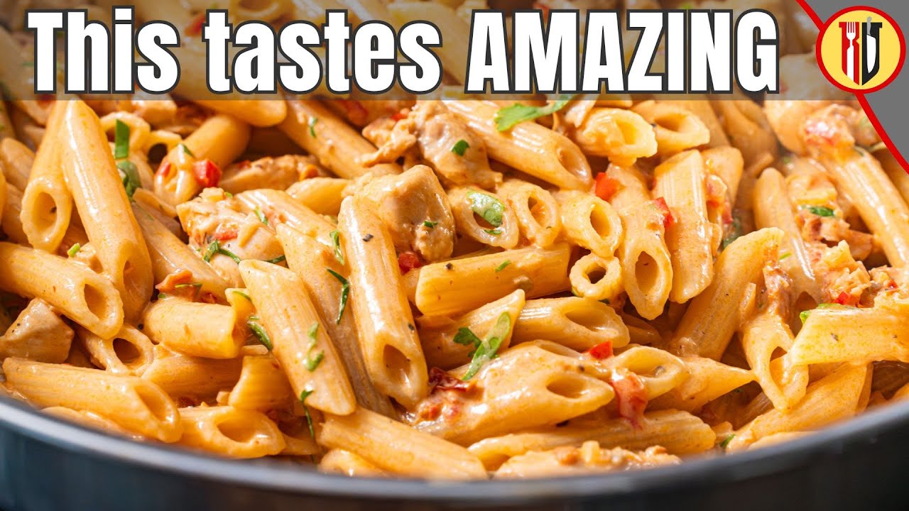Easy chicken pasta with pink sauce