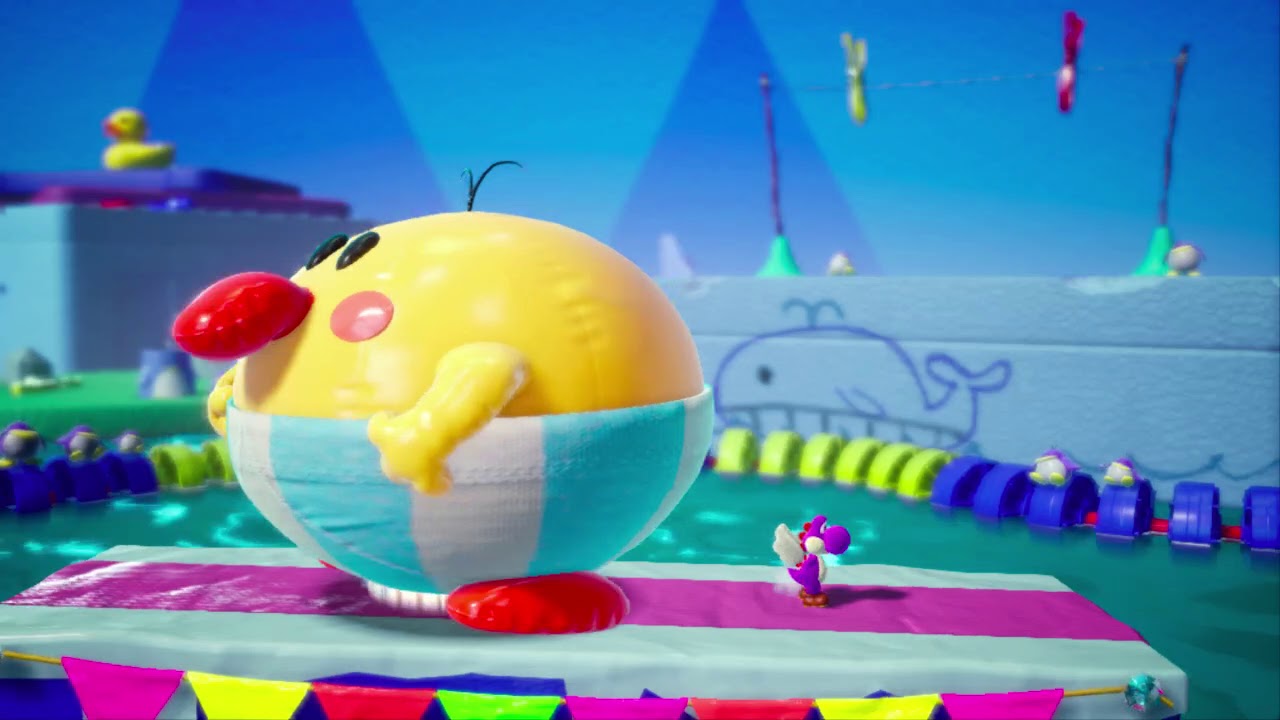 Yoshi's Crafted World: Chilly-Hot Isles: ??? Burth's Bouncy Battle (boss) : Dream Gem