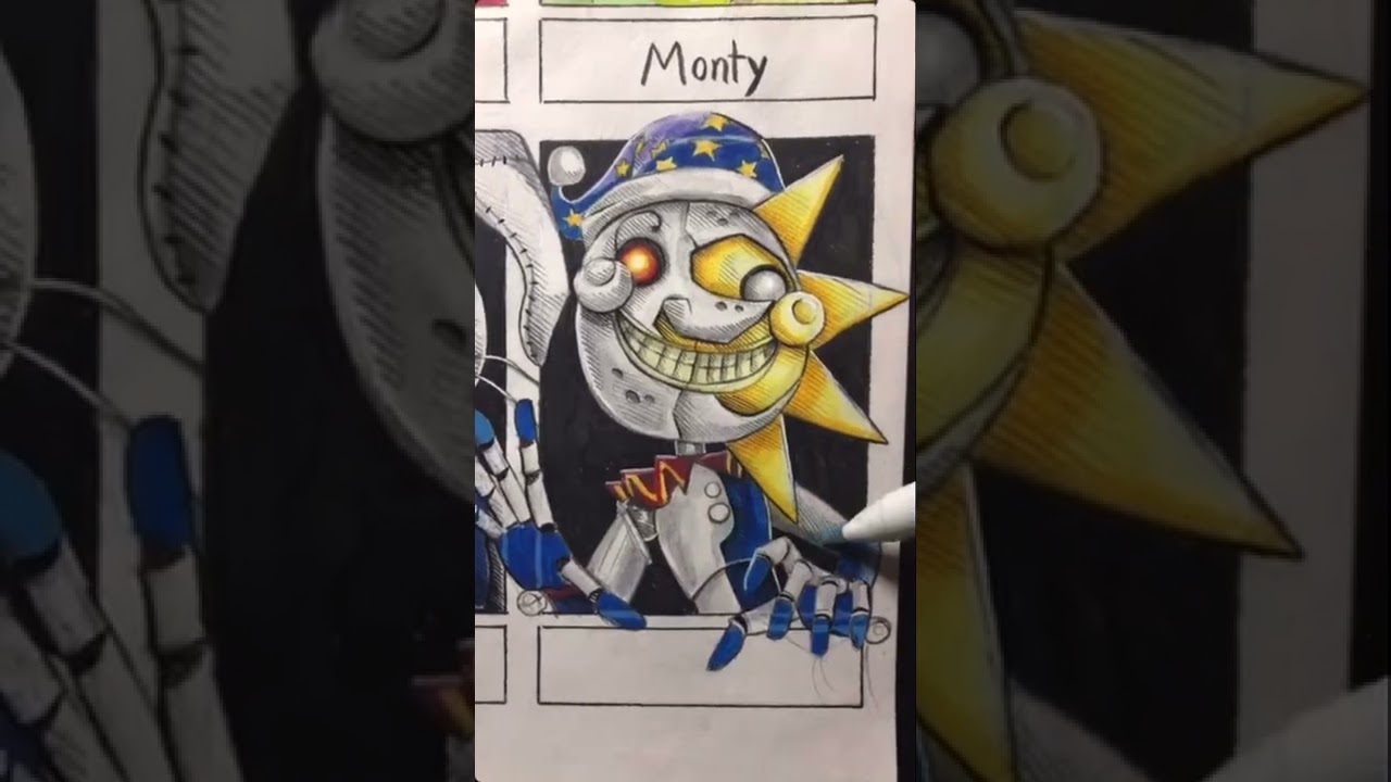 Drawing Sun/Moon from Security Breach | FNAF