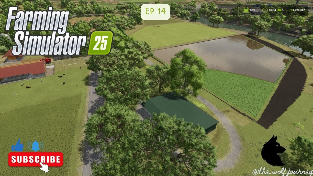 Farming Simulator 25 Ep 14   Harvest and new shed  plus rice is flooded