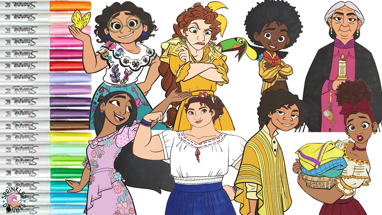 Disney's Encanto Coloring Book Compilation Family Madrigal Mirabel Isabela Luisa Abuela Pepa Dolores