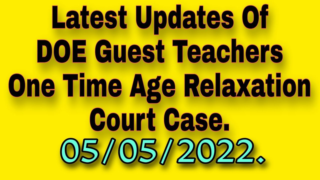 Latest Updates Of One Time Age Relaxation In #Dsssb Exams For #DOE Recruitments| DOE Guest Teachers|