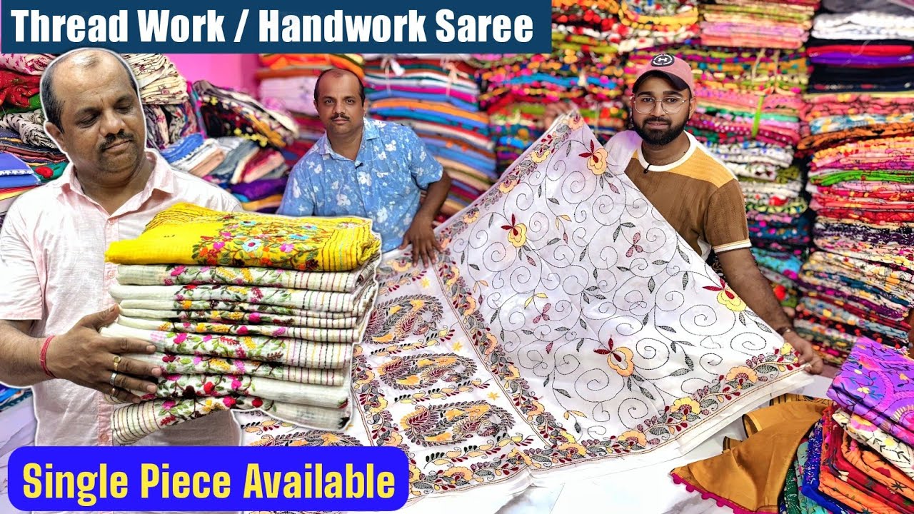 Bengal Special Hand Embroidery Saree Manufacturer // Kolkata Handwork Saree Wholesaler - HUGE STOCK😮