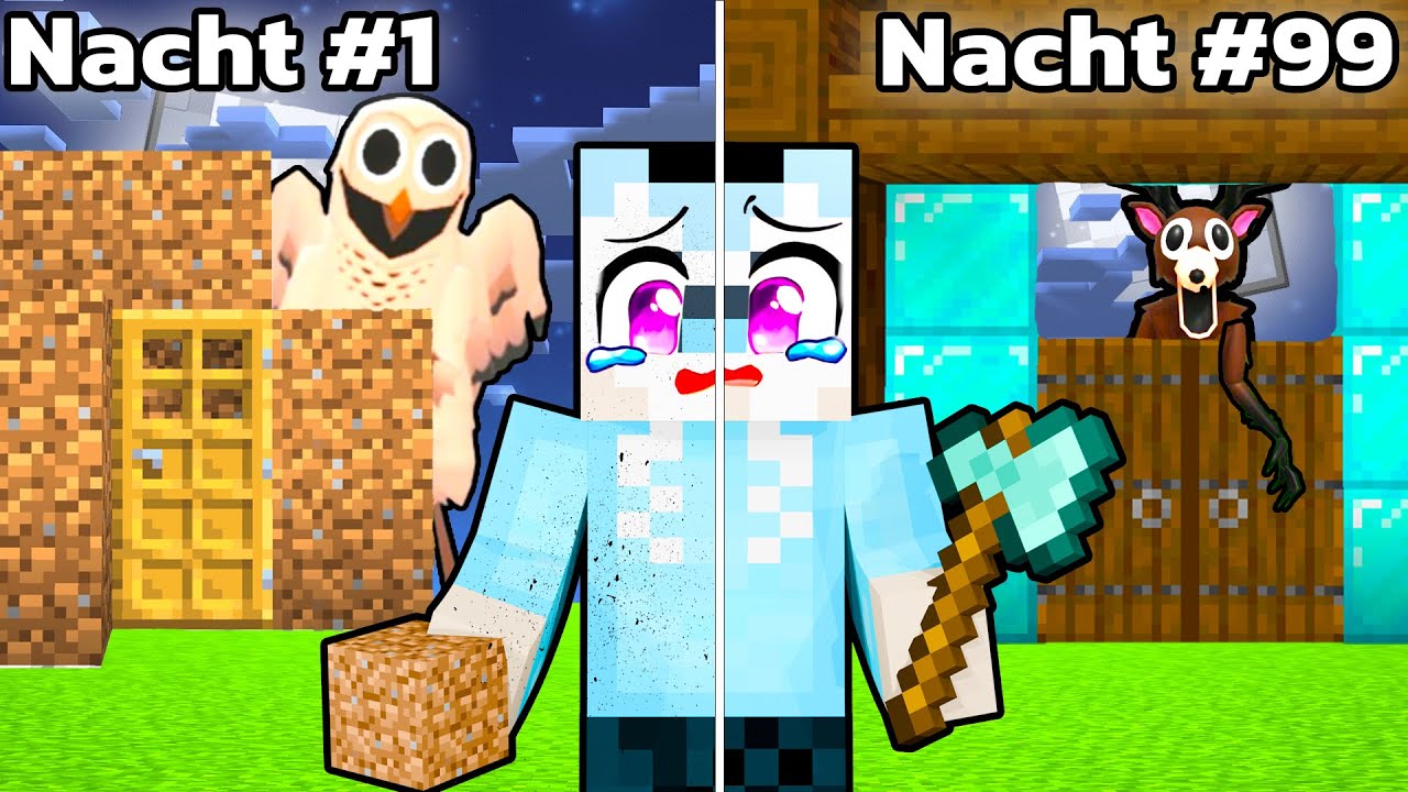 99 NACHTEN Overleven In ENGSTE Minecraft BOS!