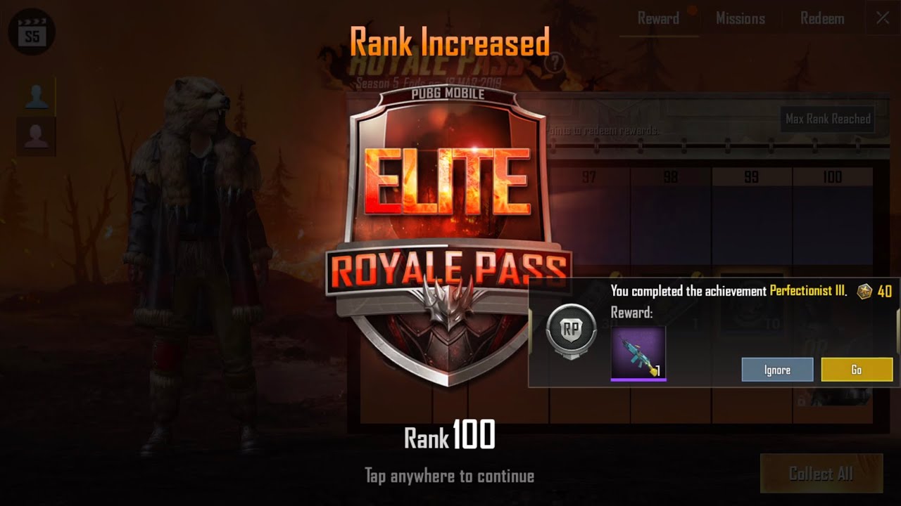 Rank Maxed to 100 & Free Royal Pass giveaways.