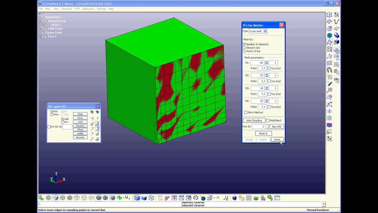 LS PRE-POST Tutorial No.1 Creating biased solid box mesh