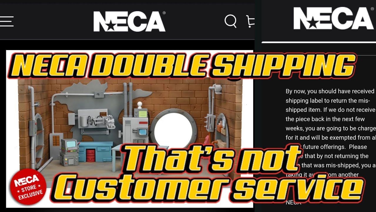 NECA customer service! TMNT Donatello  sewer diorama double shipping trouble and email threats