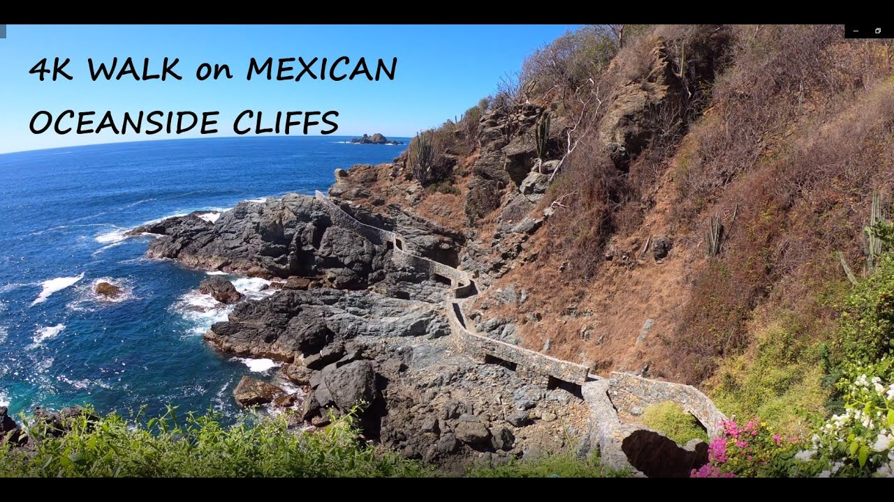 Ixtapa Mexico 4K Walk 2021 - Cliffs by the Ocean