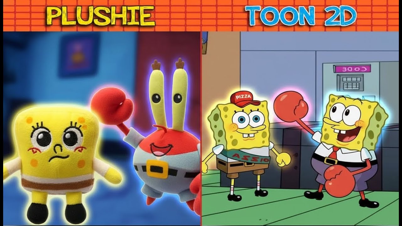 SpongeBob Plushie vs Toon 2D | SpongeBob Animation | Episode 33