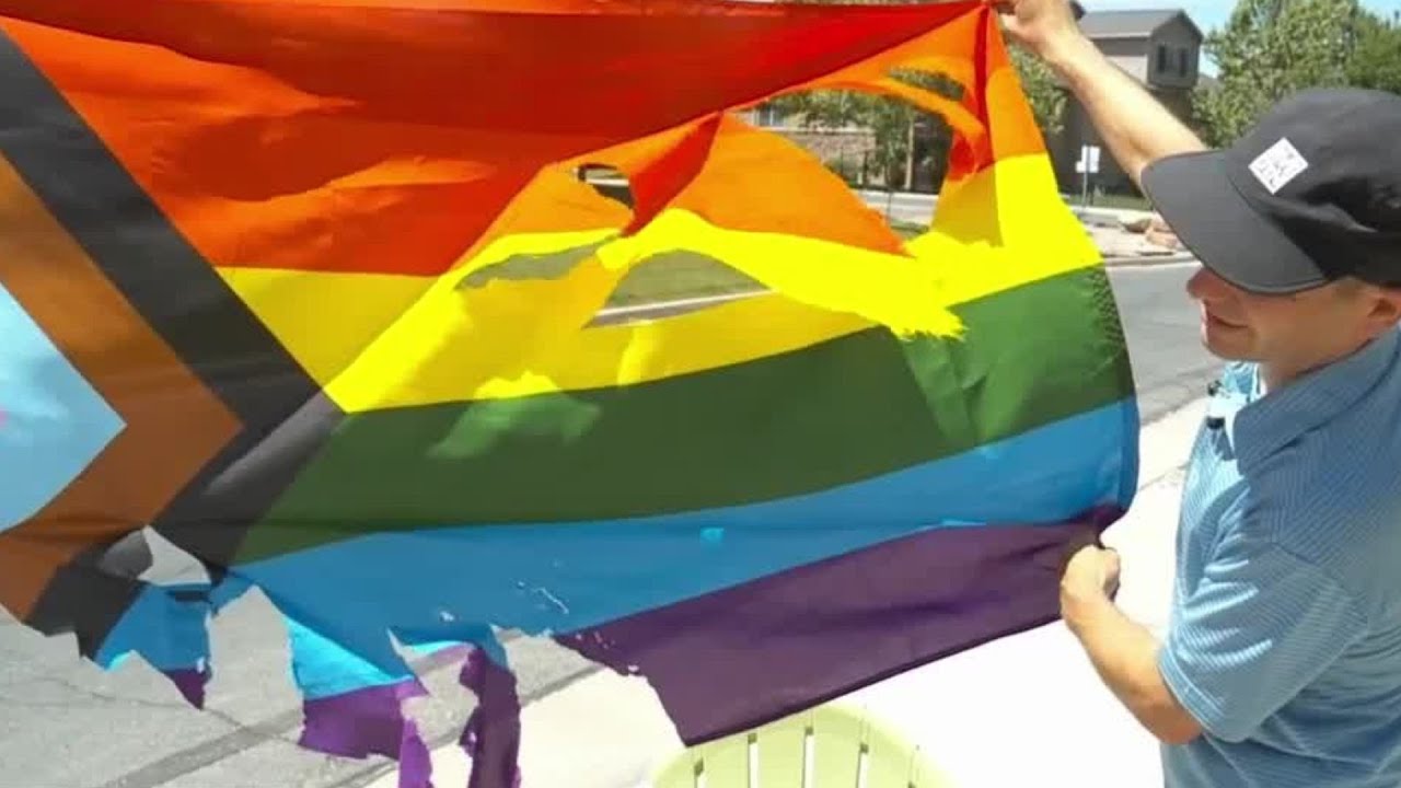 Pride flags vandalized outside Taylorsville home