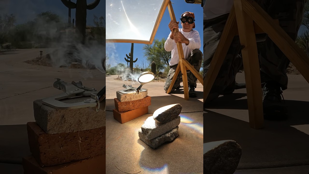 Solar Death Ray vs Magnifying Lens #experiment #solar