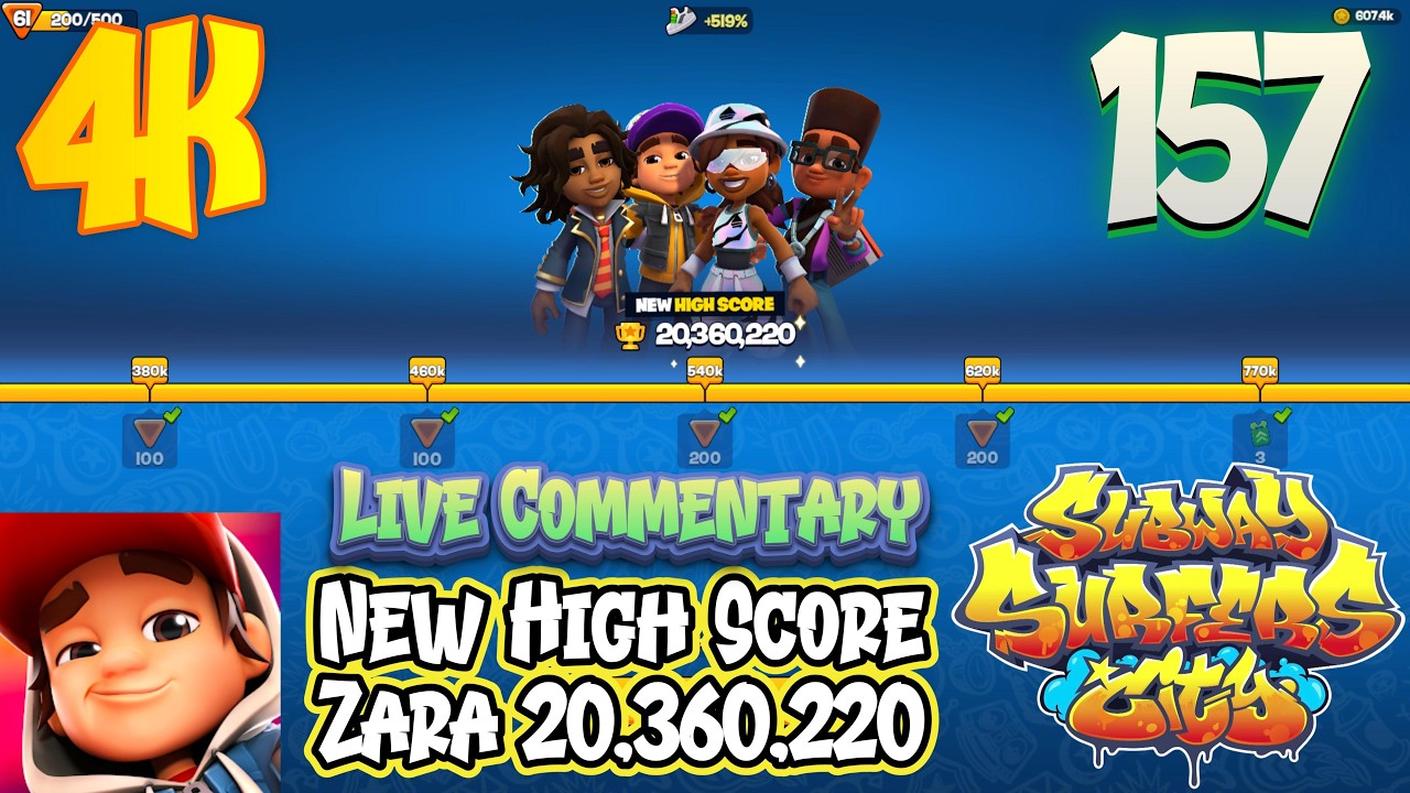 [COMMENTARY] Subway Surfers City - Gameplay 157 - Zara New High Score (20,360,220)
