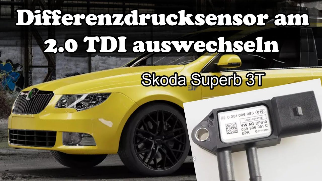 Differenzdrucksensor am 2 0 TDI wechseln Skoda Superb 3T (Replace differential pressure sensor 2.0)