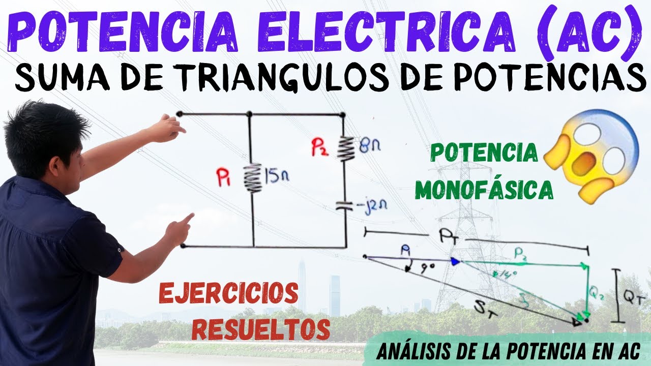 TRIANGULO de POTENCIAS ELECTRICAS💥 SUMA DE TRIANGULOS DE POTENCIA ➤ EJERCICIOS RESUELTOS [DESDE 0]