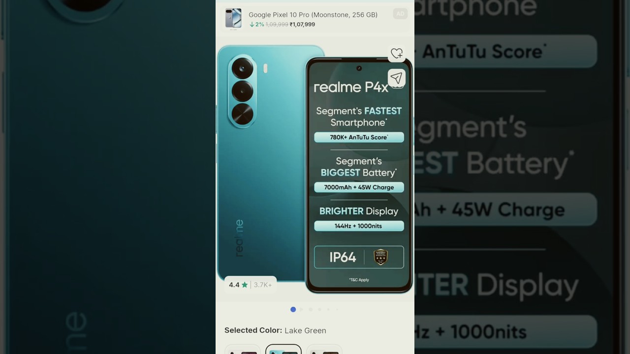 Realme p4x 5G 7000mah battery battery 13k