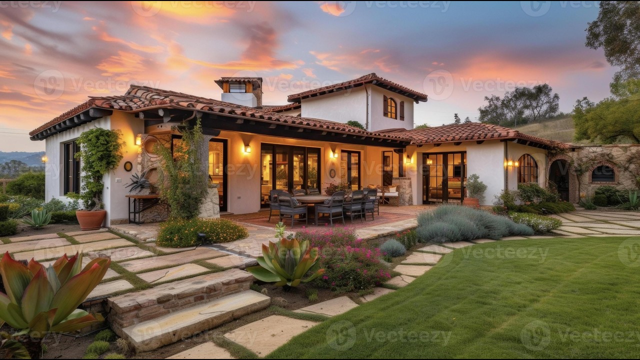 Идеи дизайна домов в испанском стиле | Коттедж в испанском стиле для жизни в средиземноморском стиле