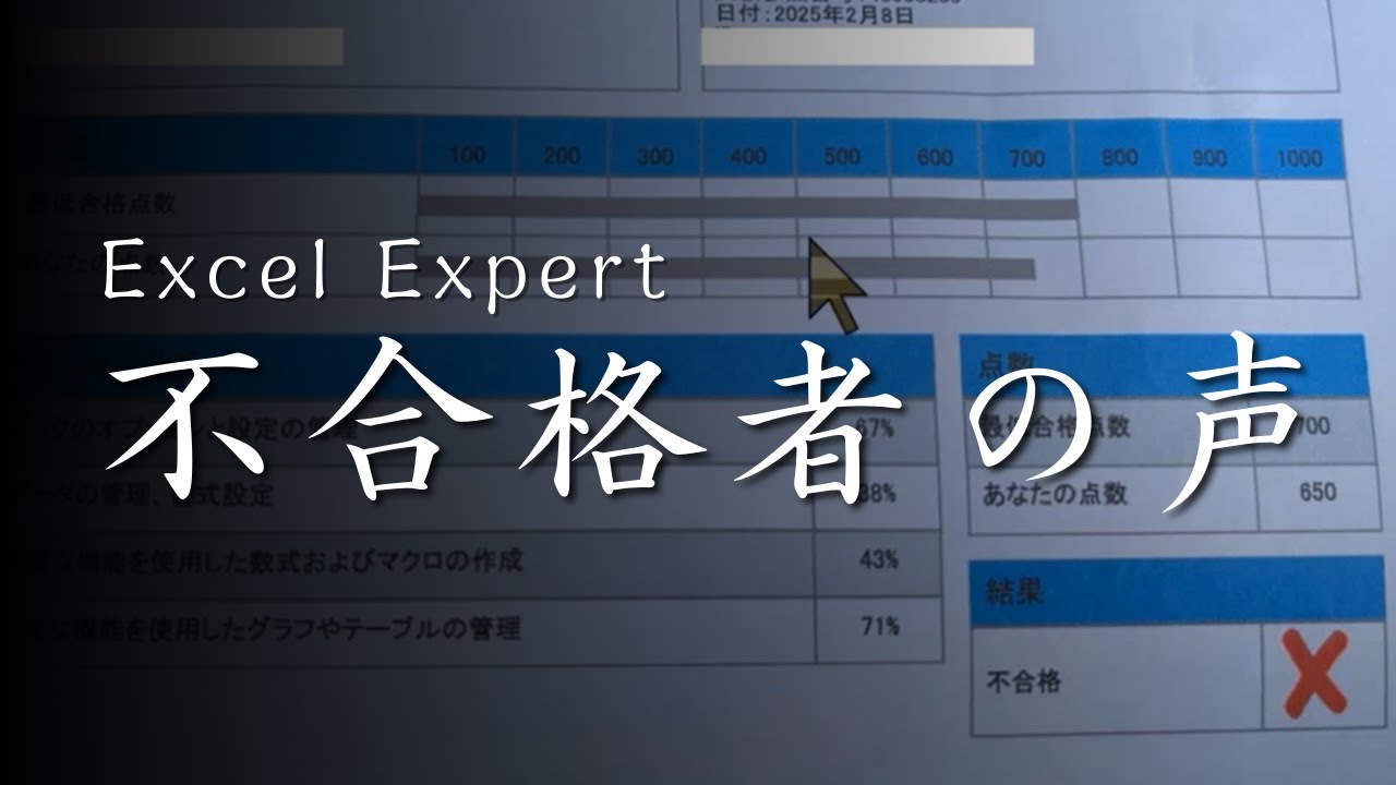 MOSExcelエキスパート不合格者の声-ハムカツさん