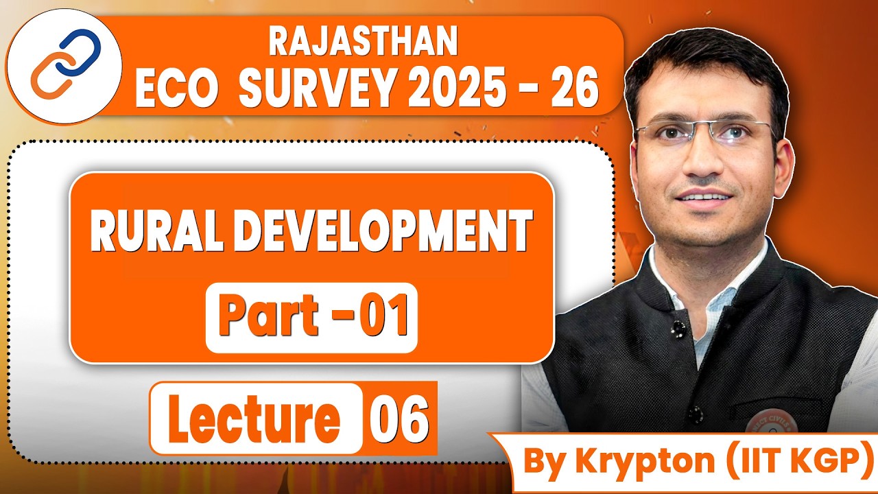 Rajasthan Economy Lecture 6: Rural Development Part 1