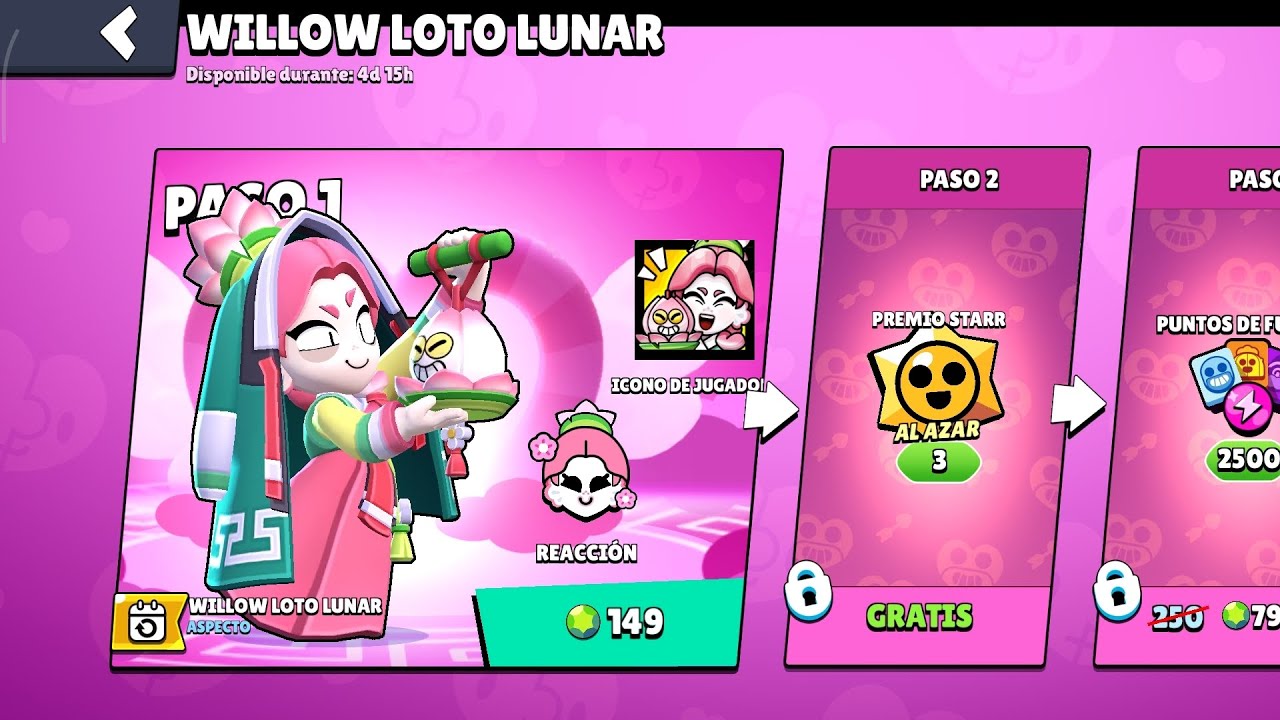 Nueva skin Willow loto lunar solo cuesta gemas brawl stars
