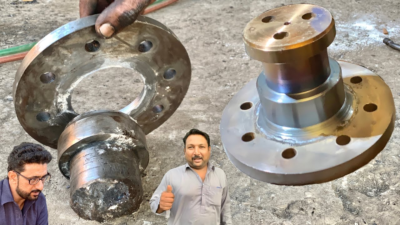 How to Made Truck Trailer King Pin Bush from Broken shaft \\ Truck Tun Plate Pin