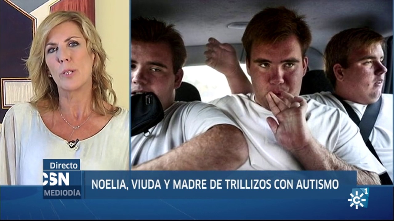 Noelia, viuda y madre de trillizos con autismo, en Noticias Mediodía