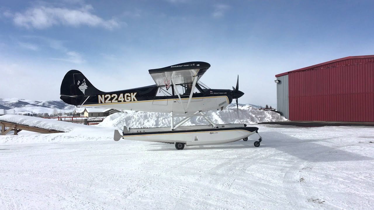 Husky A-1C with wipline 2100 amphib floats and MT reversible prop