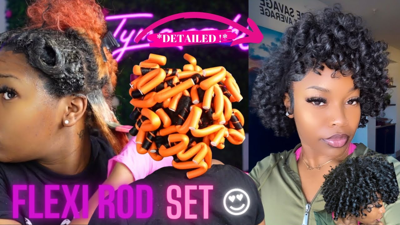DYING MY NATURAL HAIR JET BLACK | FLEXI ROD SET ON BLOW DRIED HAIR *Very Detailed * Amazing Results!
