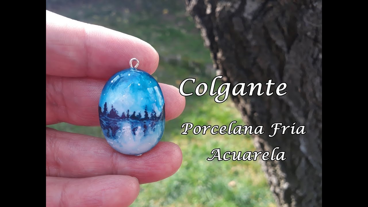 Colgante en Porcelana Fria - Acuarela