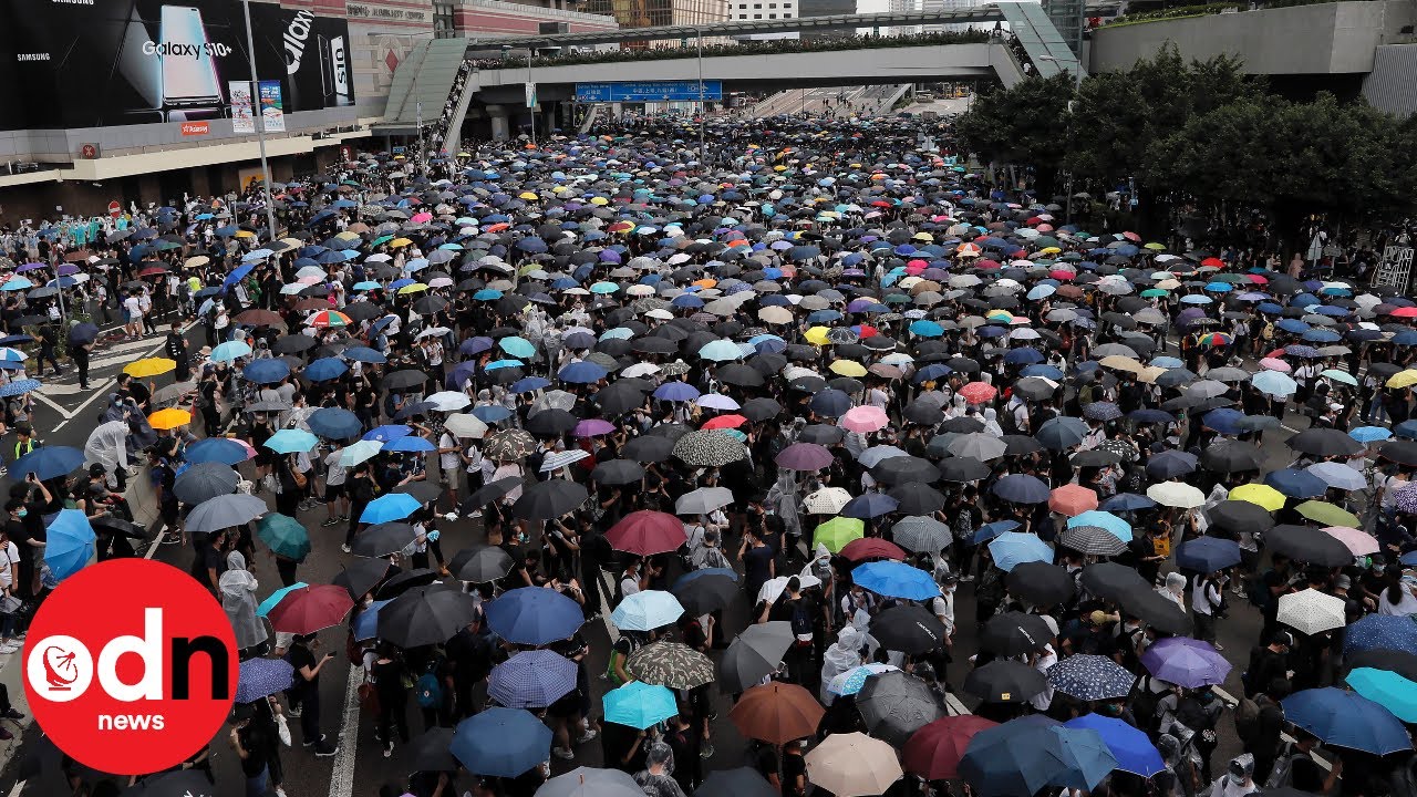 Drone footage shows scale of Hong Kong protests