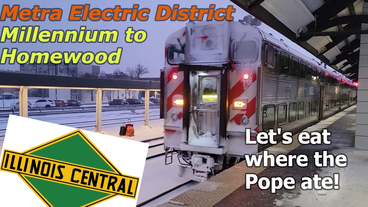Metra's Electric District - Millennium Station to Homewood for Italian Food in a Snow Storm!