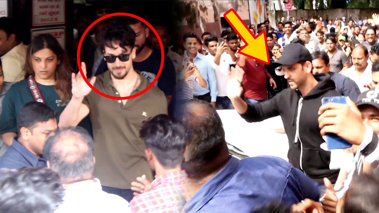 Hrithik Roshan Tiger Shroff BADLY Mobbed By Fans At Gaiety Galaxy | War