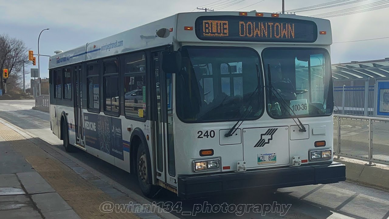 Bus Ride on Winnipeg Transit 240 - BLUE to Downtown