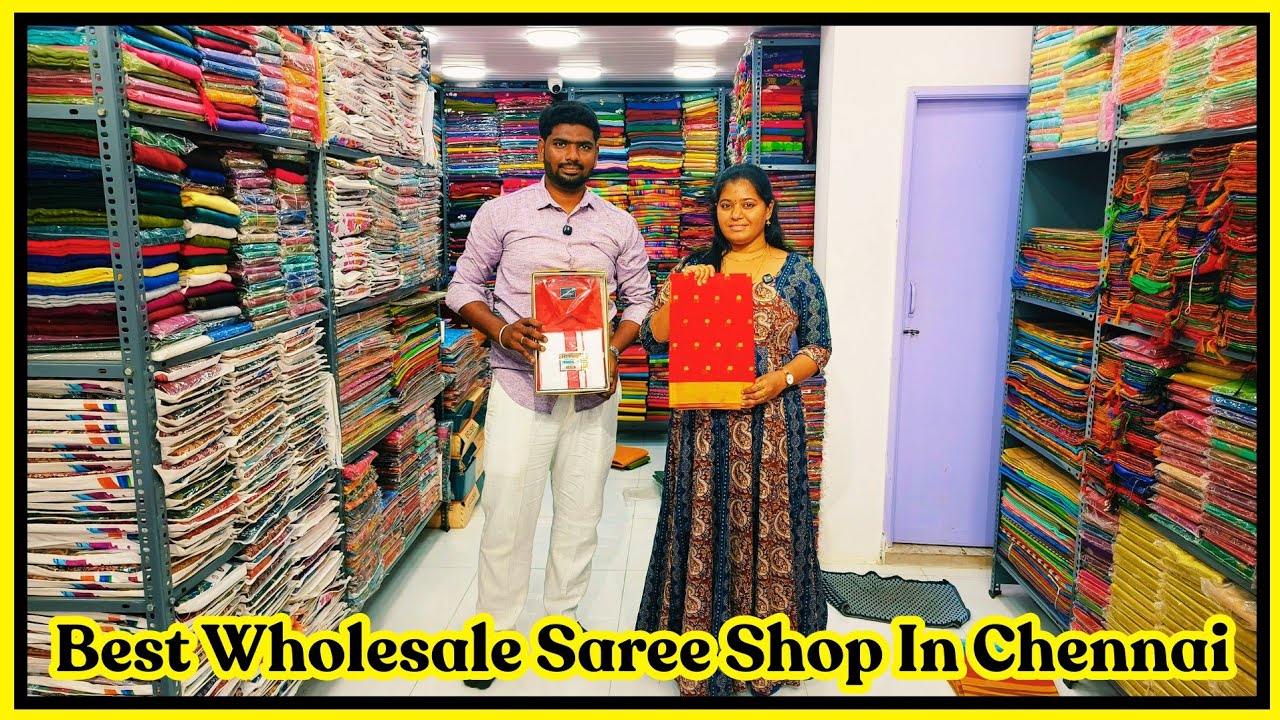 💛 Chennai Best Wholesale Saree Shop 💛 Radha Sarees Vannarapettai Sarees ✅ Wholeale Market Vlogs