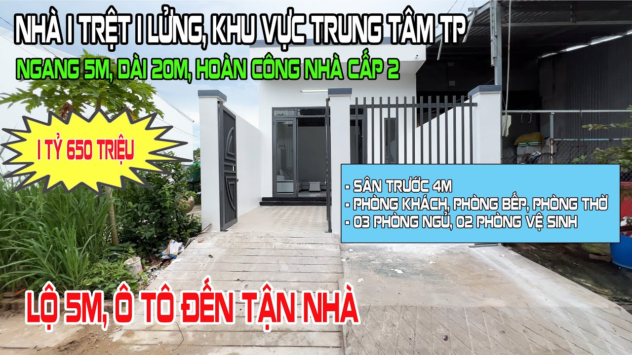 Nhà đẹp 1 trệt 1 gác lửng, đường nhánh ô tô 4m | Khu vực trung tâm TP Rạch Giá