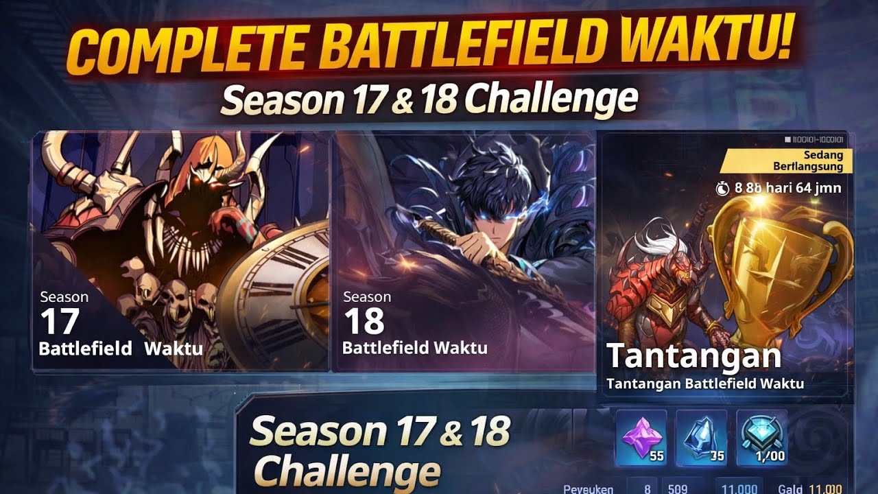 COMPLETE Battlefield Waktu! Season 17 & 18 Solo Leveling Arise