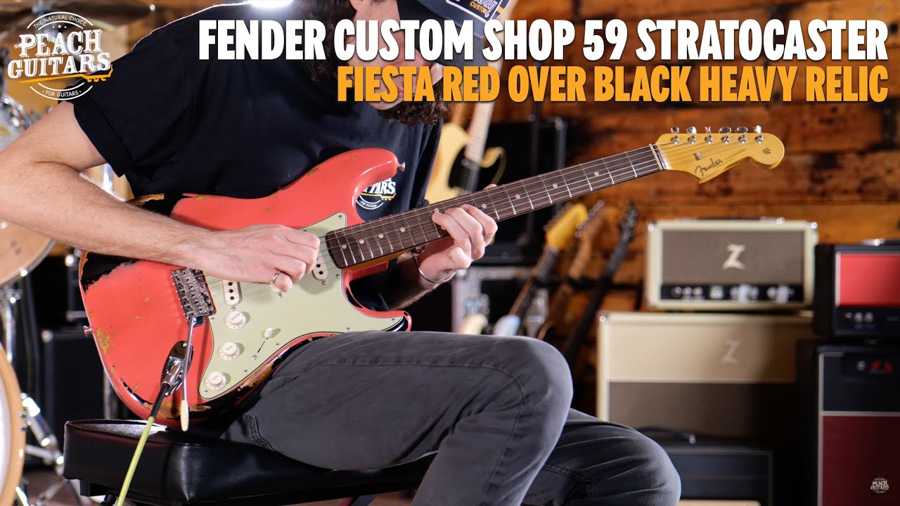 No Talking...Just Tones | Fender Custom Shop 59 Stratocaster Heavy Relic Fiesta Red over Black