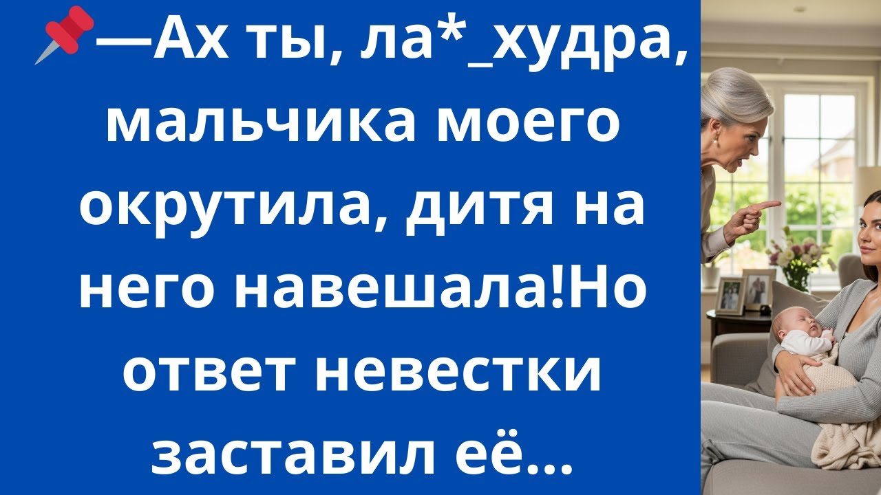 Ах ты, ла*_худра, мальчика моего окрутила, дитя на него навешала!Но ответ невестки заставил её