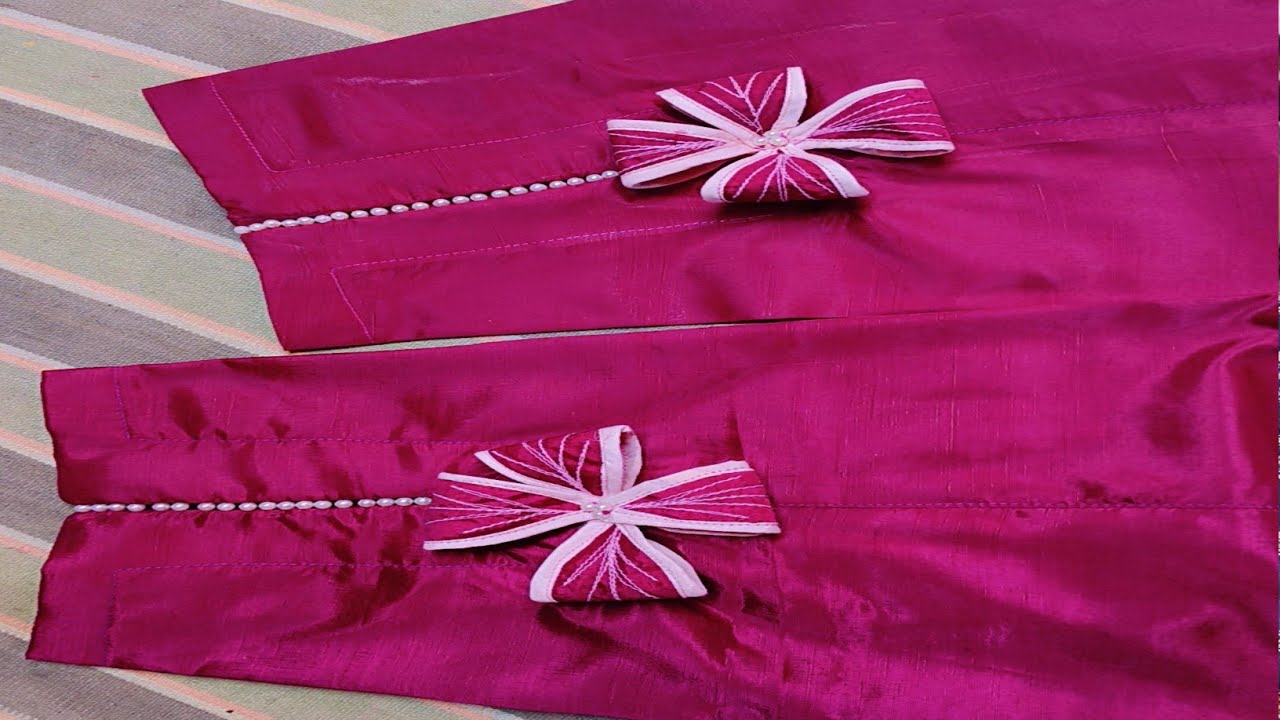 Flower और pearls के साथ बनाएं बेहद खूबसूरत pant plazo  का बिलकुल नया design/ plazo design 2026