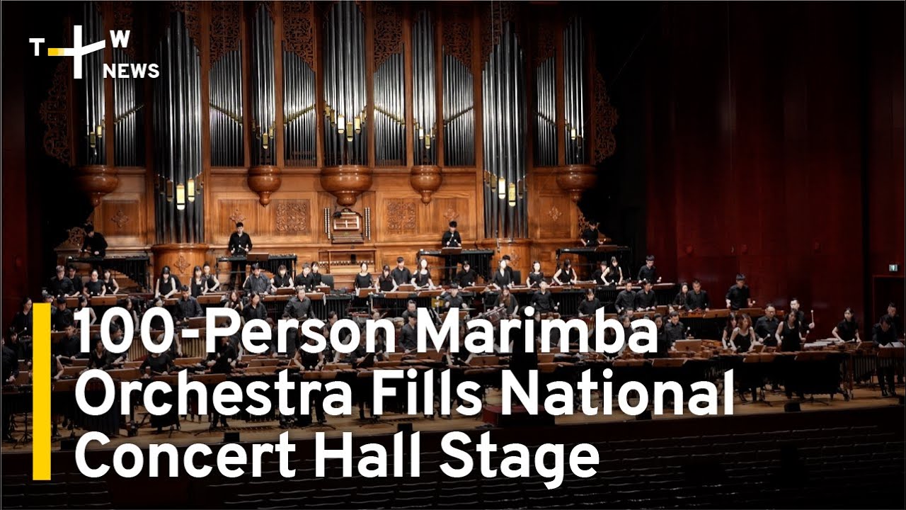100-Person Marimba Orchestra Fills National Concert Hall Stage | TaiwanPlus News