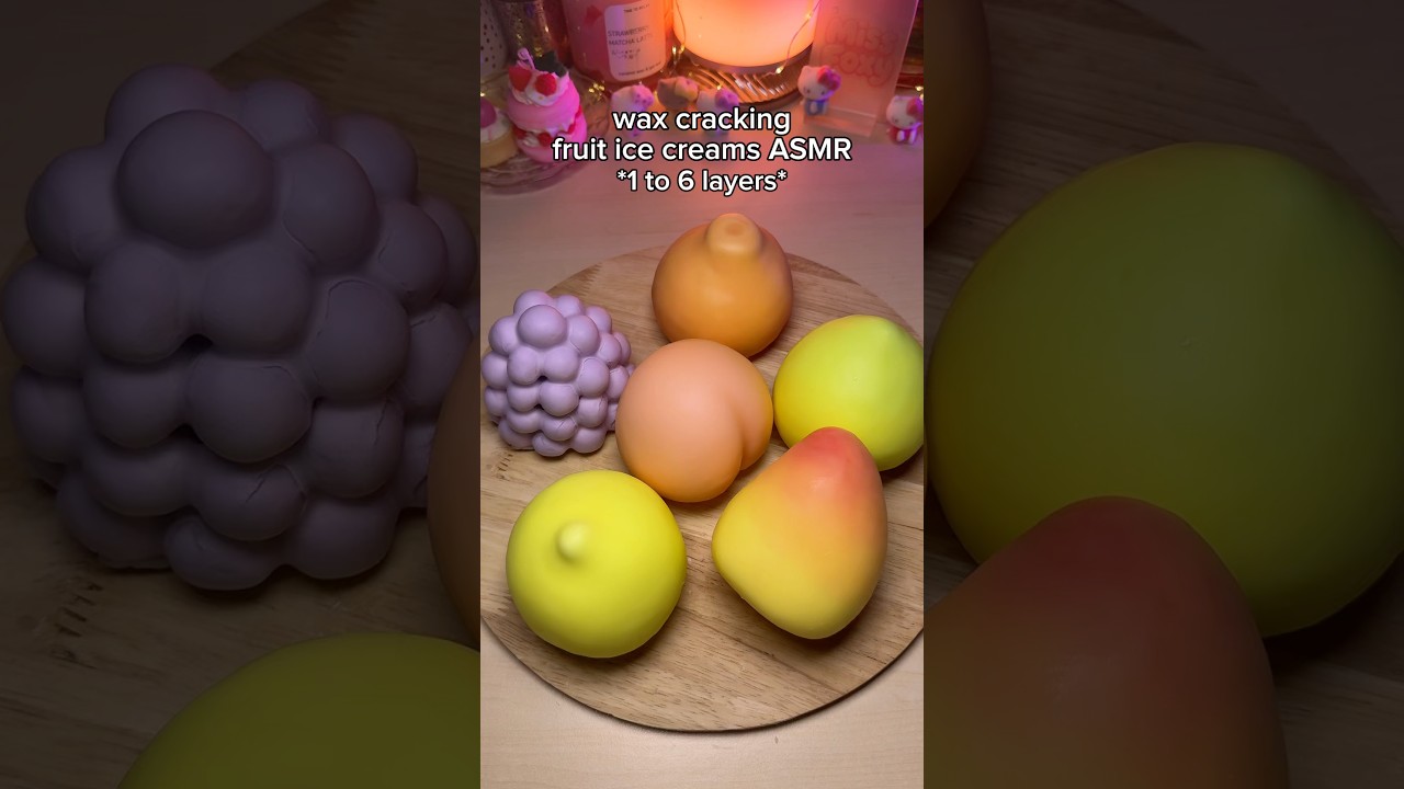 viral fruit ice creams *wax cracking asmr*🥭 #asmr #fruiticecream #asmrforsleep