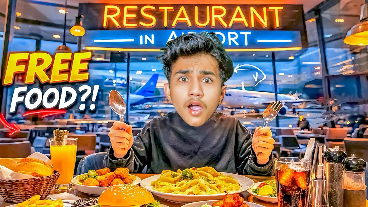 Asking Free Food in International Airport Restaurant!