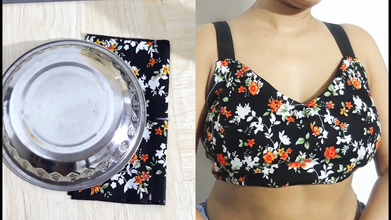 Easy Full Coverage Bra Cutting Using A Plate | Size 38 | 10 मिनट में काटने और सिलाई